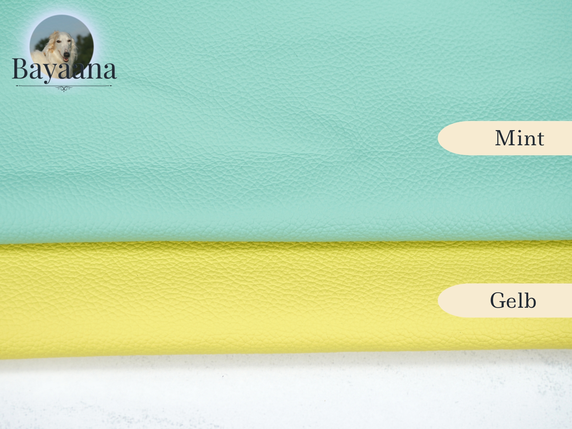 Leather colours yellow and mint